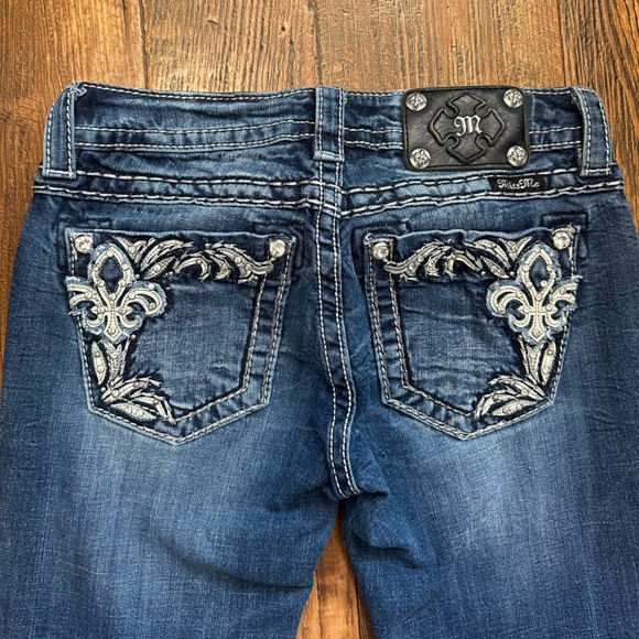 Miss Me Denim - Miss Me Women's Dark Blue Boot Cut Jeans with Silver Embroidery